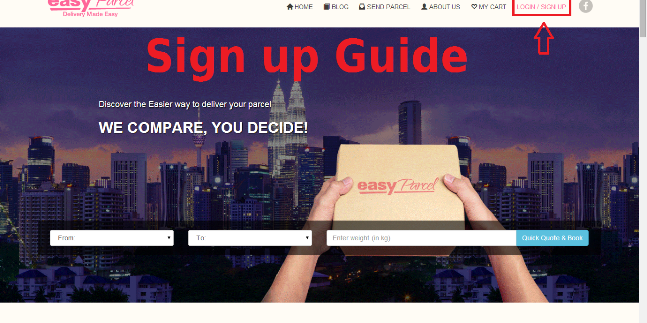 How To Sign Up An Account With EasyParcel