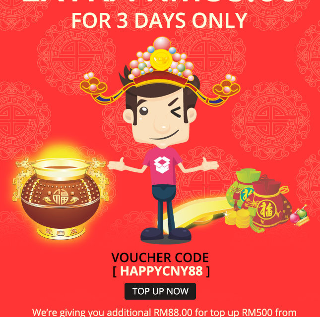 [9-11 FEBRUARY] 3 Days CNY RM88 Bonanza!