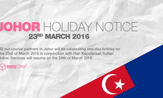 Johor Holiday Notice – 23rd of March 2016