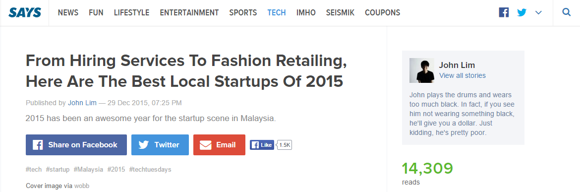 From Hiring Services To Fashion Retailing, Here Are The Best Local Startups Of 2015