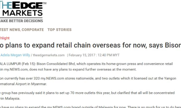 No plans to expand retail chain overseas for now, says Bison