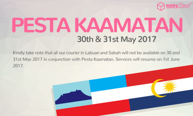 [Holiday Notice] Pesta Kaamatan 2017